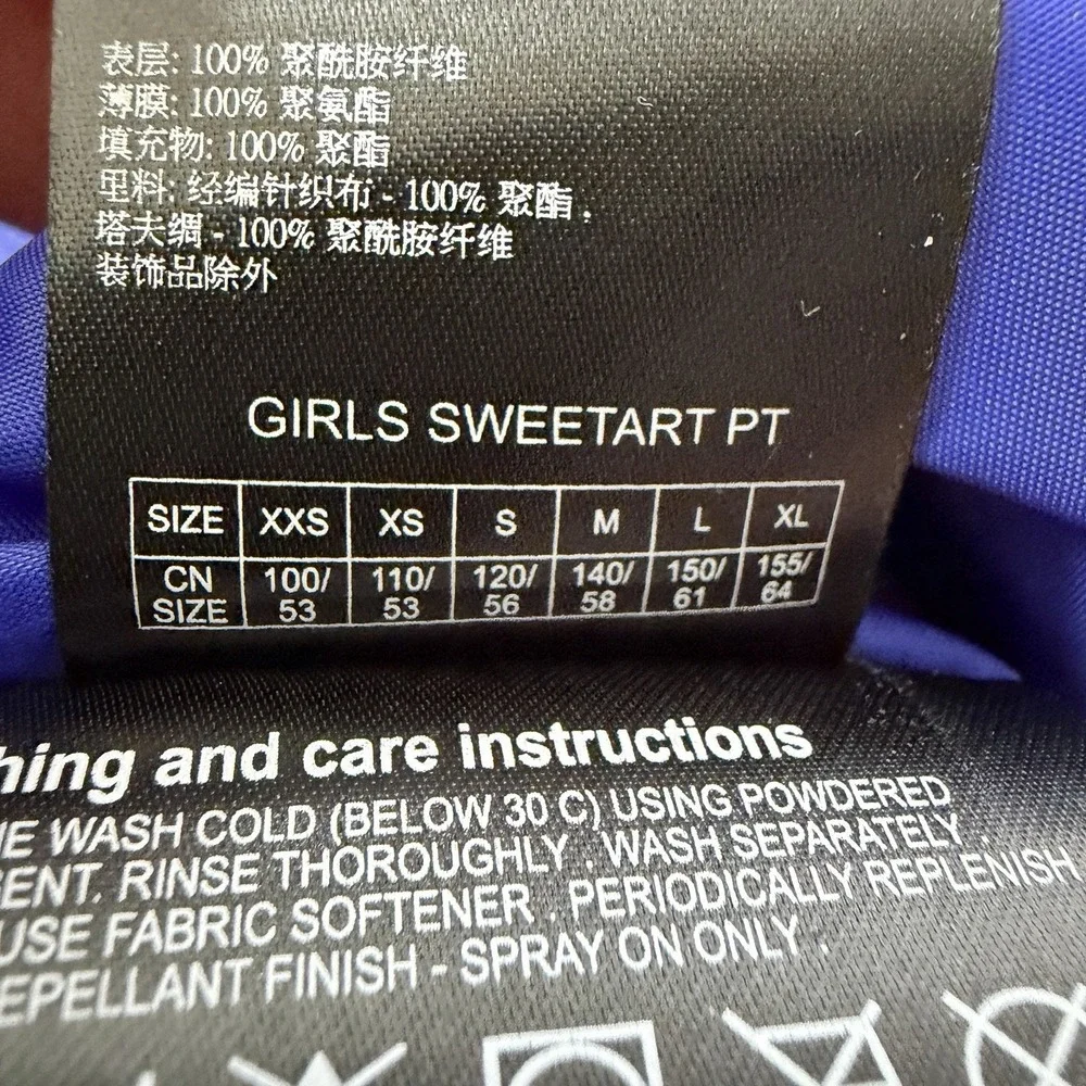 Burton Girls Sweetart Snow Pants Size S 7/8 Blue DryRide Insulated Ski Snowboard
